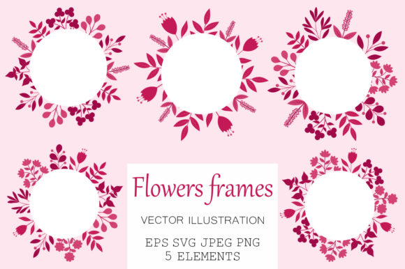 Flowers Frame. Flowers Greeting SVG Graphic Illustrations By shishkovaiv