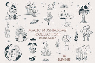 Hand Drawn Magic Mushrooms Collection Graphic Illustrations By Kirill's Workshop 1