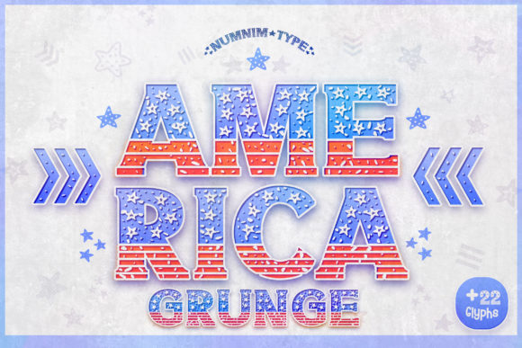 America Grunge Display Font By numnim