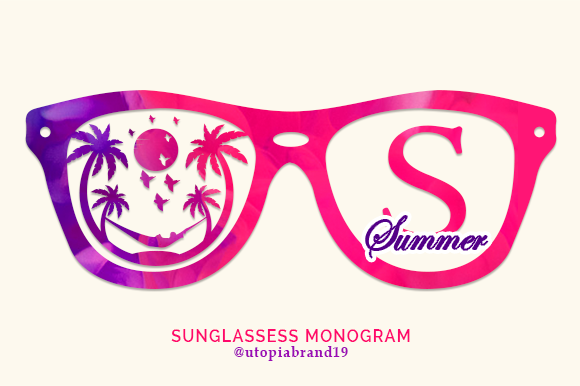 Sunglassess Monogram Decorative Font By utopiabrand19