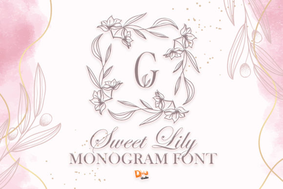 Sweet Lily Monogram Font Decorativi Font Di dmletter31