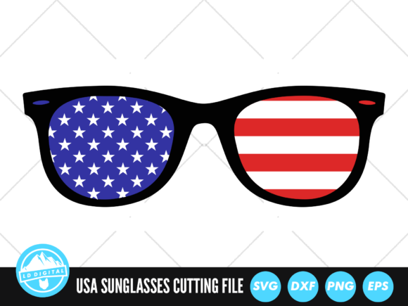 American Flag Glasses SVG | July 4th SVG Graphic Crafts By lddigital