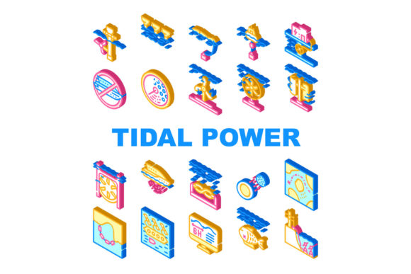 Tidal Power Plant Collection Icons Set Graphic Icons By sevvectors