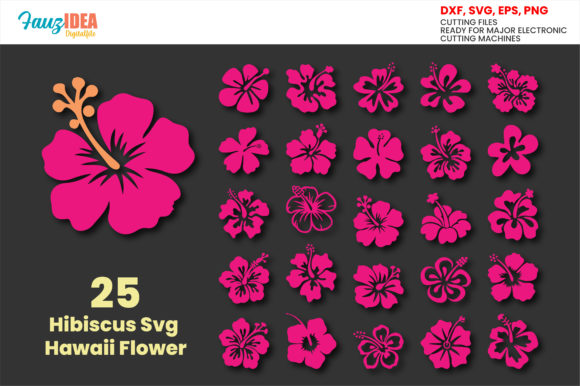 25 Hibiscus Flower Svg Clipart Bundle Grafik Plotterdateien Von Smart Crafter
