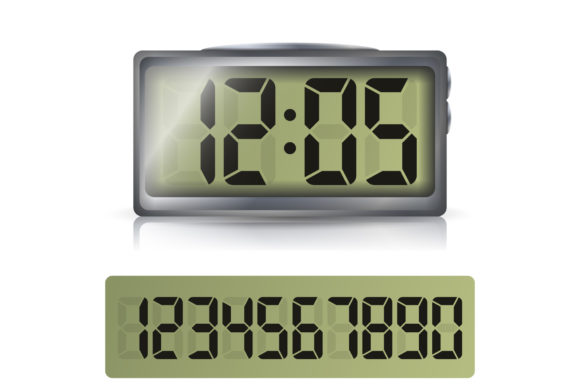 Digital Alarm Clock Vector. Classic Afbeelding Iconen Door pikepicture