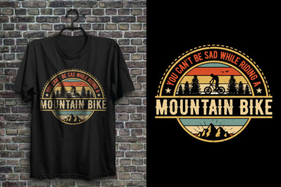 Retro Mountain Bike T Shirt Design Graphic Print Templates By MI Craft shop