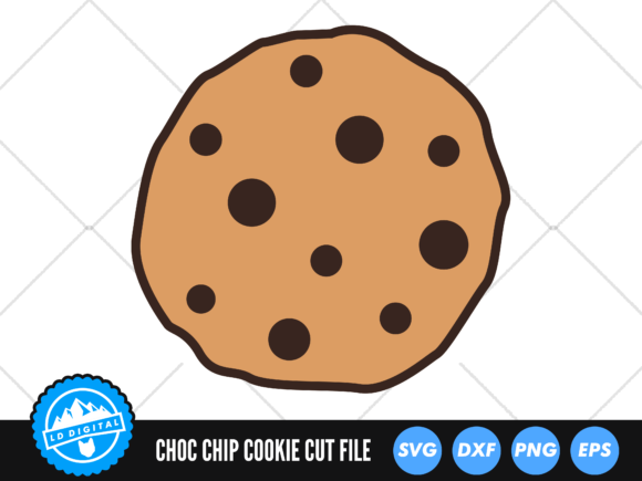 Chocolate Chip Cookie SVG | Choc Chip Graphic Crafts By lddigital