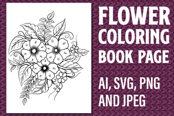 Coloring Page, Floral Line Art Vector, Graphic Coloring Pages & Books By Graphicyes