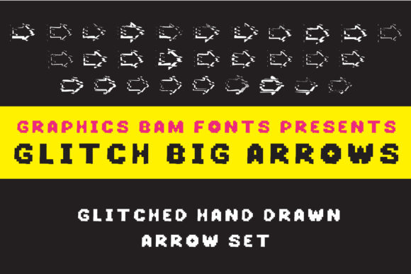 Glitch Big Arrows Font Display Font Di GraphicsBam Fonts