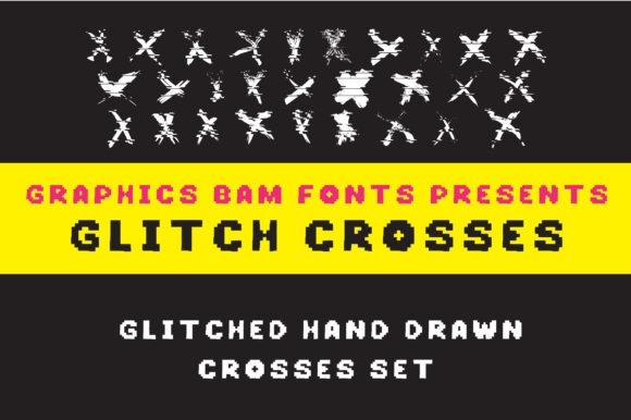 Glitch Crosses Font Dingbat Font Di GraphicsBam Fonts