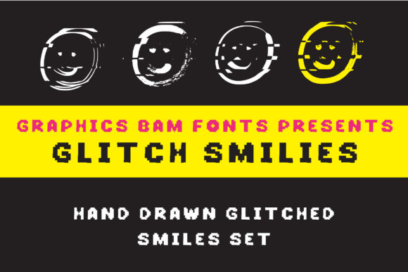 Glitch Smilies Dingbats-Schriftarten Schriftart Von GraphicsBam Fonts
