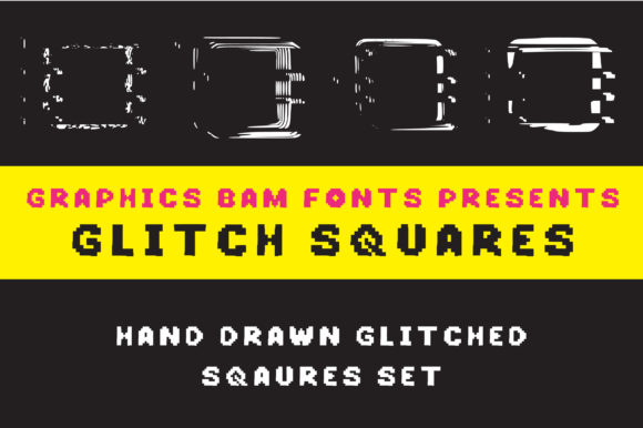 Glitch Squares Dingbats-Schriftarten Schriftart Von GraphicsBam Fonts