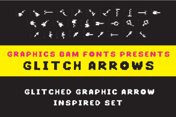 Glitched Arrows Font Dingbat Font Di GraphicsBam Fonts