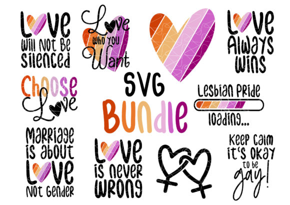 Lesbian Pride Bundle Graphic Print Templates By Inky Scrap