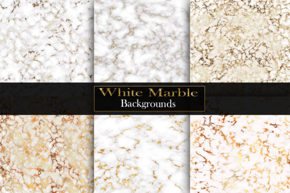 White Marble & Gold Digital Backgrounds Graphic Backgrounds By Bellart