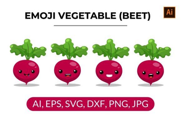 Emoji – Vegetable Beet Bundle #5 Graphic Illustrations By studioarahangin
