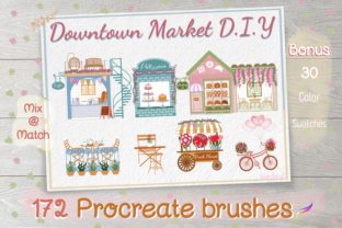 Procreate Brush Downtown Market DIY Gráfico Pinceles Por idelotama 1