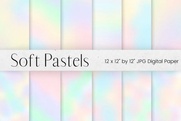 Soft Rainbow Pastel Digital Paper Graphic Backgrounds By Pixafied