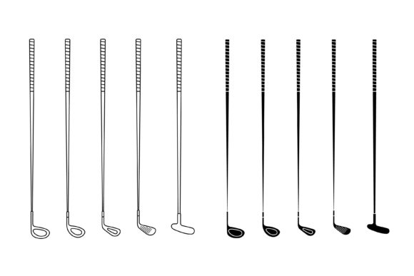 Set of Golf Clubs for Different Shots Graphic Icons By RNko