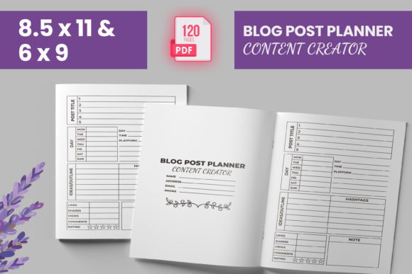 Blog Post Planner Content Creator - KDP Grafika Wnętrza KDP Przez Boss Designer