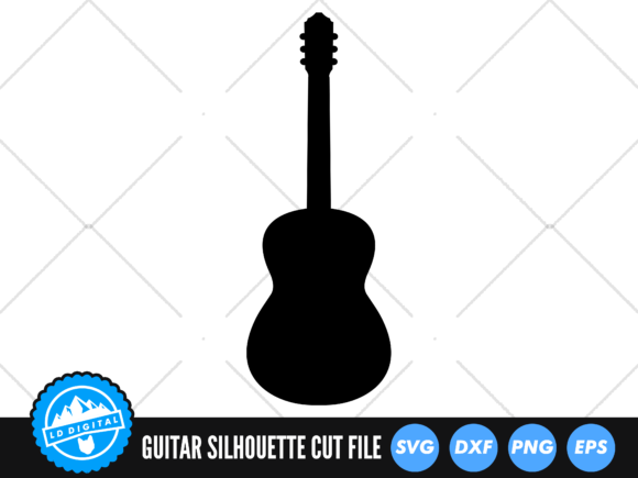 Guitar Silhouette SVG | Acoustic Guitar Graphic Crafts By lddigital