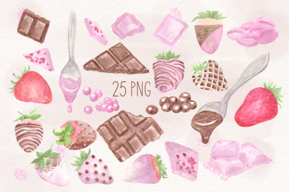 Illustration "Strawberries in Chocolate" Graphic Illustrations By art.dots.alex