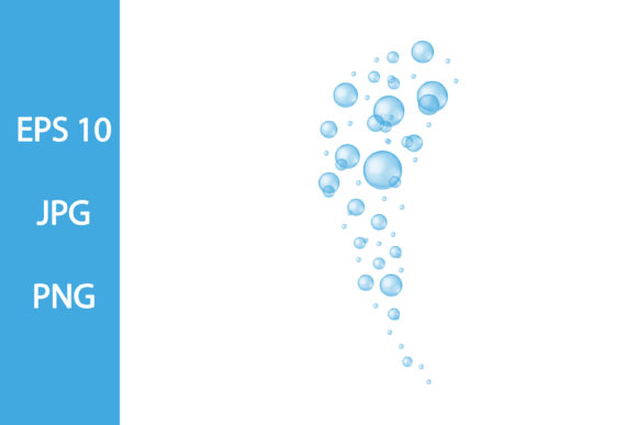 Blue Water Bubbles PNG JPG Graphic Illustrations By VikkiShop