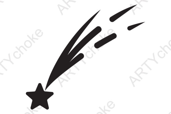Shooting Star. SVG File Ready for Cricut Grafica Illustrazioni Stampabili Di artychoke.design