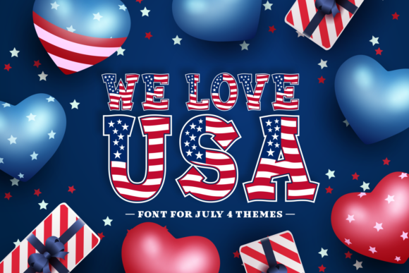 We Love USA Decoratieve Fonts Font Door Dito (7NTypes)