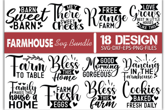 Farmhouse Svg Bundle Illustration Modèles d'Impression Par Designartstore