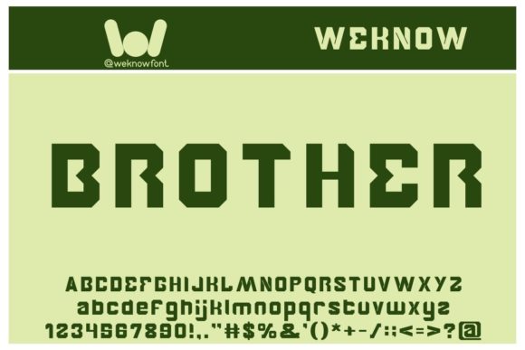 Brother Display Font By weknow