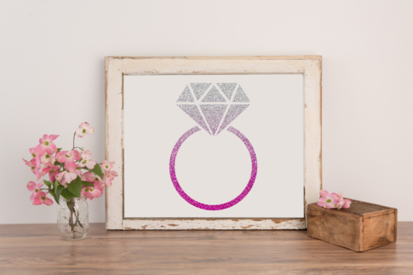 Pink and Silver Glitter Diamond Ring Svg Grafica Creazioni Di point