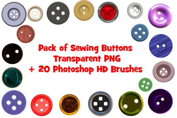 Pack of Sewing Buttons - PNG+Brushes Graphic Brushes By KseniyaOmega