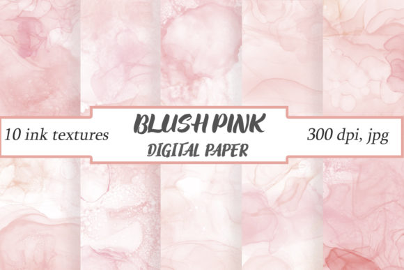 Blush Pink Digital Paper,pink Background Gráfico Planos de Fundo Por sashanikart