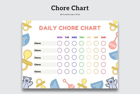 Daily Chore Chart Template Graphic KDP Interiors By AmitDebnath