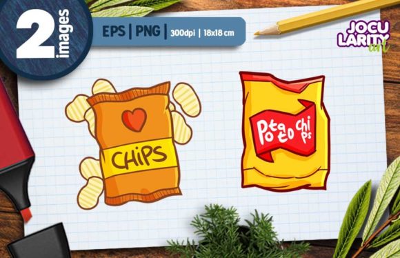 Funny Potato Chips Vector Illustration Graphic Illustrations By JocularityArt