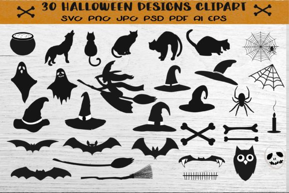 Halloween Clipart. Halloween SVG. Graphic Illustrations By missloren85