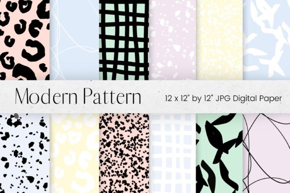 Modern Pastel Design Digital Paper Illustration Modèles de Papier Par Pixafied