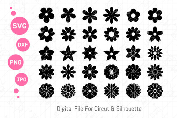 Flower SVG Bundle | Floral Silhouette Gráfico Ilustraciones Imprimibles Por FoxGrafy