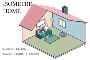 Isometric Living Room Illustration Illustration Illustrations Imprimables Par Karya Langit