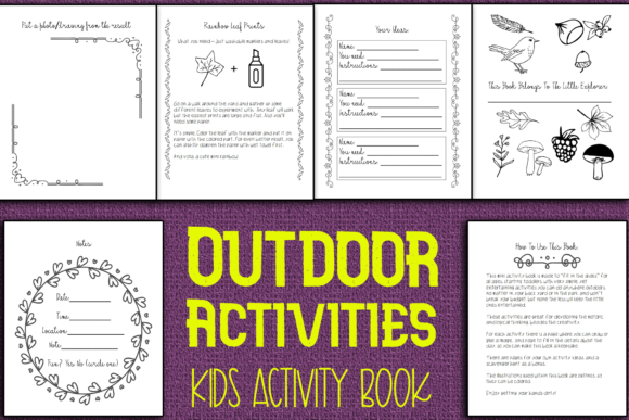 Outdoor Activities Kids Activity Book Afbeelding KDP-ontwerpen Door Mary's Designs