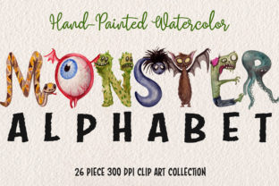 Watercolor Monster Alphabet Collection Graphic Illustrations By Dapper Dudell 1