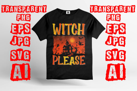 Witch Please USA Hello Ween Tees Design Grafik Druck-Vorlagen Von Trendy T-Shirt Designs