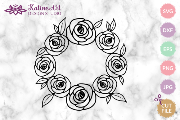 Rose Flowers Wreath Floral Svg Cut File Graphic Crafts By Katine Design