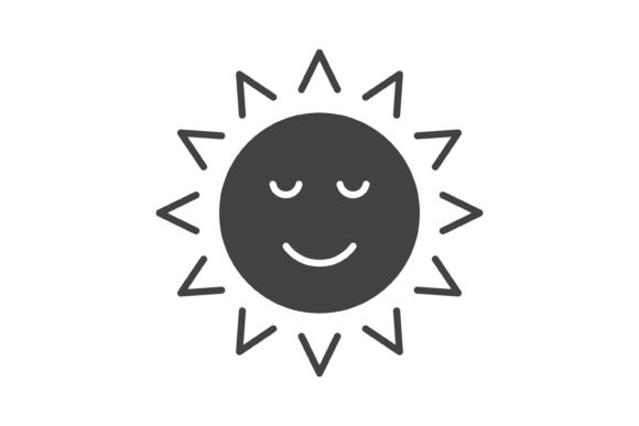 Sun with Face Glyph Icon Graphic Icons By IconBunny