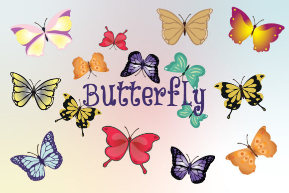 Tropical Butterfly Bundle Graphic Objects By ellette.lorelei