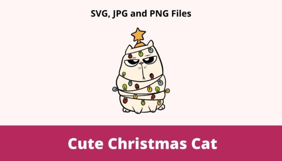 Cute Christmas Cat Clipart Graphic Illustrations By Paper Clouds Studio