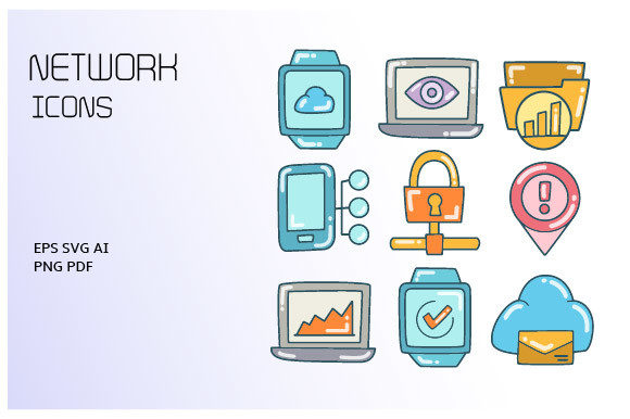 Doodle Network Security Icons Set Gráfico Iconos Por DesignFour