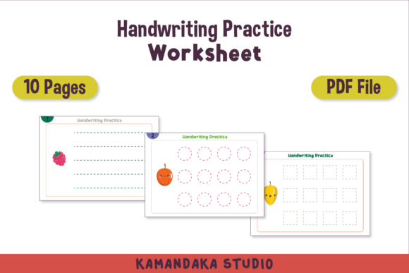 Handwriting Practice Worksheet for Kids Graphic 3rd grade By kamandakastudio