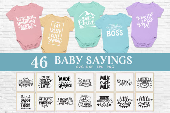 Paquete de SVG de refranes de bebé recién nacido Gráfico Manualidades Por peachycottoncandy